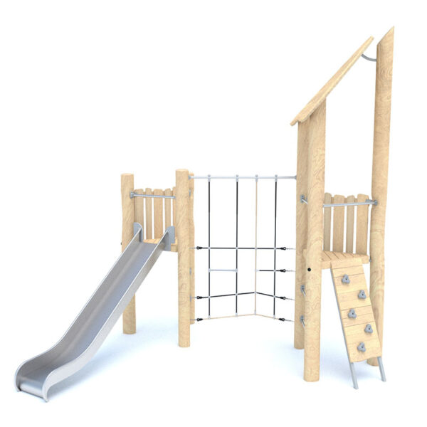 Robinia Dual-Tower Playset with Slide and Climbing Activities 1 - 8174